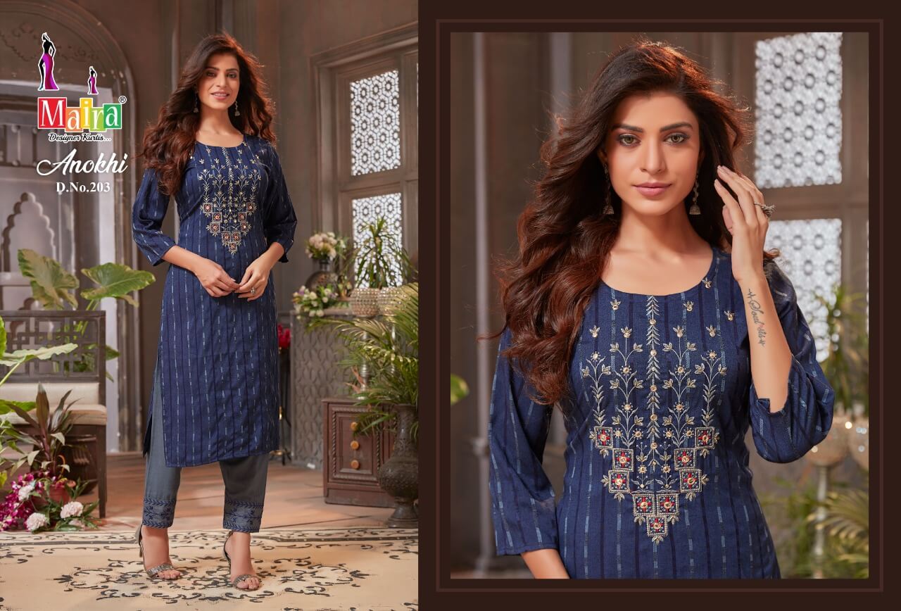 Mayra Anokhi 2 Festive Wear Heavy Rayon Designer Kurti With Bottom Collection